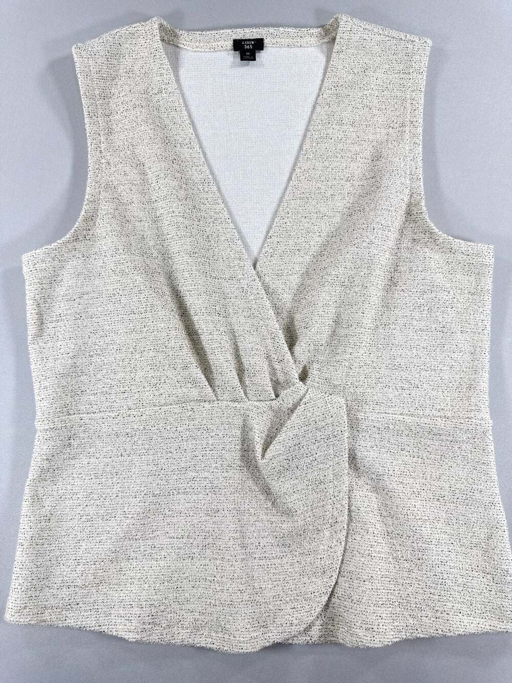 J.Crew 365 Bouclé Twist Peplum Tank Top Gray Size M J7990
